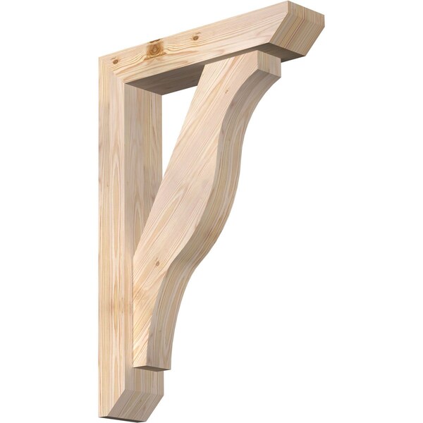 Ekena Millwork Funston Slat Smooth Bracket w/ Offset Brace, Douglas Fir, 5 1/2"W x 24"D x 36"H BKT0604X24X36FST06SDF - main